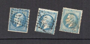 France Napoléon III 20 c. bleu 3 timbres oblitérés /TE3799 - Picture 1 of 1