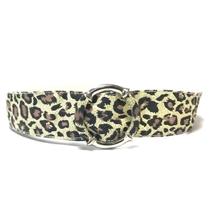 Women's Belt Brown Black L-XL Leopard Print D Ring Fabric Casual Dress Ladies - Picture 1 of 10