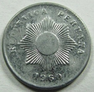 1960 Peru, Un Centavo, Uncirculated, Small Change, World - Picture 1 of 2