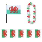 Sonia Originelli FANSET EM Fußball "Wales" Girlande Mini Hand Flagge Hawaiikette