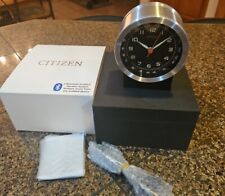 Citizen Workplace Clock CARBON FIBER Dial Oak Base Bluetooth Speaker CC3000