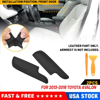 Cubierta de panel de puerta con reposabrazos de cuero negra para Toyota Avalon 2013 2014 2015-2018 Foto 1 de 4