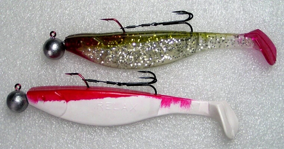 2 Jigs auf 4 Haken System,16cm Relax Gummifische Jig, Hecht,Dorsch,Seelachs, Neu - Bild 1 von 1