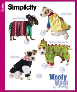 Simplicity 3667 Dog Costumes pirate dinosaur super hero Sewing Pattern - Picture 1 of 4