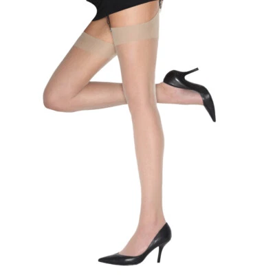 2 pares de medias transparentes de punto liso de 10 denier para dama y mujer talla 4-7  Foto 1 de 2