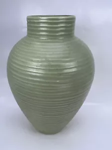 Ringed Vase Vintage Mid century Miramar of California 7 1/2" Green 485 - Picture 1 of 7