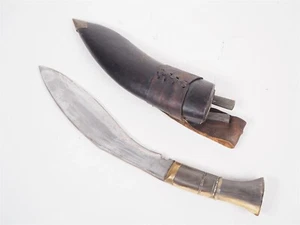 Alte Kukri Indien Mitte 20. Jahrhundert. Länge mit Scheide 39cm. Mit 2 kleinen Miniatur - Bild 1 von 18