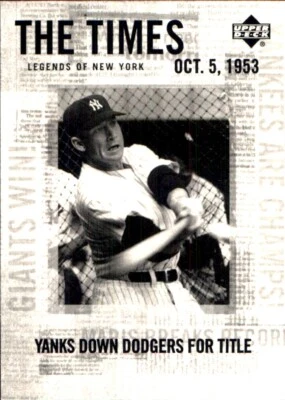 2001 Upper Deck Legends of NY    ⚾ Base Cards ⚾ YOU PICK Stars Commons NEW YORK - Image 1 of 4