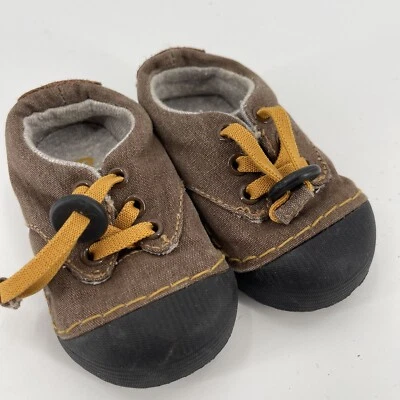 Zapatos Simple Planet for a Happy Planet marrón de lona sin marcas niños pequeños 4 Foto 1 de 4