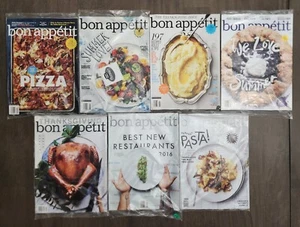 Bon Appétit Magazine Lot of 7 Food Magazines From 2014 2015 2016 New & Used - Foto 1 di 5