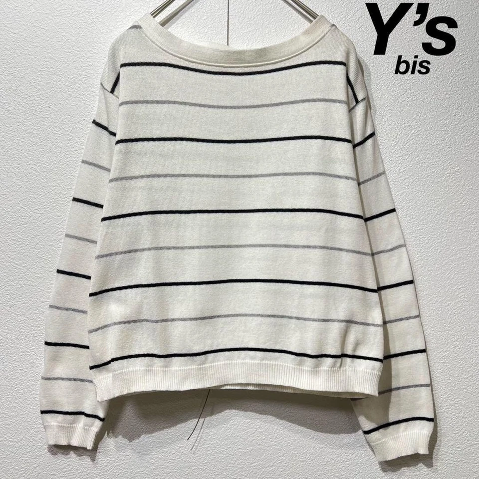 Raro Yohji Yamamoto Y's Bis diseño a rayas de alta calidad tejido manga larga Foto 1 de 4