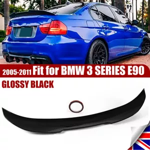 FOR BMW 3 SERIES E90 SALOON M3 05-11 PSM STYLE GLOSS BLACK REAR BOOT SPOILER LIP - Picture 1 of 16