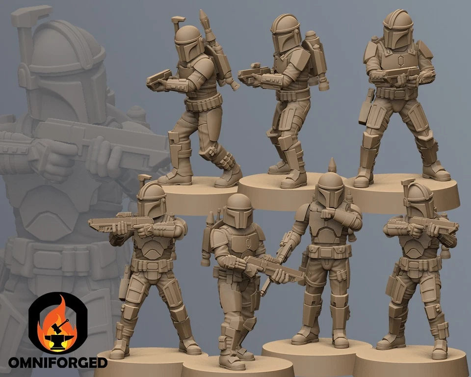 Star Wars Legion Mandalorian Carbine Squad Miniature 3D Printed Resin Mini Proxy - Image 1 of 1