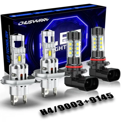 Combo faros LED blancos para Ford Focus 2003-2004 H4+9145 kit de 4 piezas Foto 1 de 4