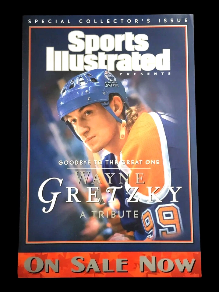 WAYNE GRETZKY OILERS PROMO SPORTS ILLUSTRATED DISPLAY POSTER  ORIGINAL 1999 NM - Image 1 of 1