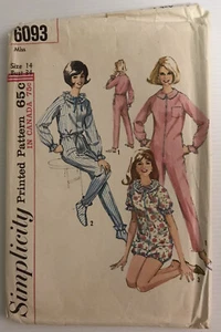 Simplicity 6093 Vintage 60s Sewing Pattern Jump-Suit-Sleeper & Bootees Bust: 34 - Picture 1 of 10