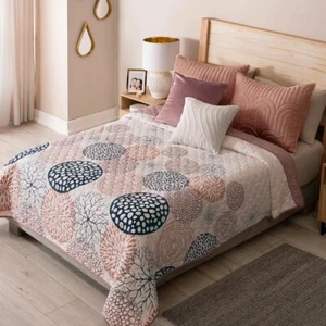 VENETO FIGURES SPECIAL FABRIC REVERSIBLE ULTRASLIM COMFORTER SET 1 PC TWIN SIZE - Picture 1 of 4