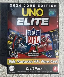 NFL 2024 Core Edition Uno Elite NFL Draft Pack 56 cartas MÁS 4 láminas selladas - Imagen 1 de 3