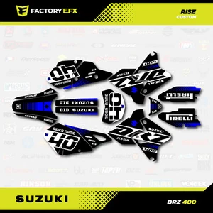 Black Blue Rise Racing Graphic Kit fits Suzuki Drz400 Drz 400 Drz400sm 400sm - Picture 1 of 12
