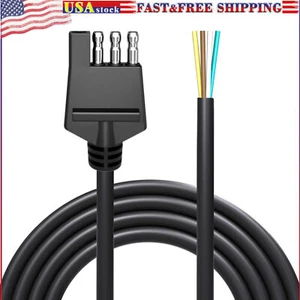 Arnés de cableado de remolque de 4 vías 18 AWG conector de remolque de 4 pines a 4 cables planos de 10 ft - Imagen 1 de 4