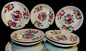 Ungarische Jaroslodl Majolika Dessertteller...8,0"...7er Set...Sofortkauf - Bild 1 von 7