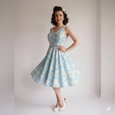 HELL BUNNY Sunshine 50's Rockabilly Pinup Swing Vintage Day Dress Medium - Image 1 of 4