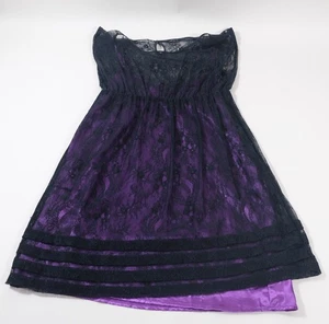 Heritage 1981 Girls Lace Dress Black Purple Size L - Picture 1 of 6