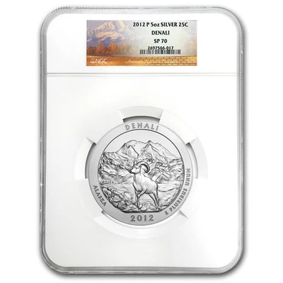 2012-P 5 oz Silver ATB Denali SP-70 NGC - Image 1 of 3