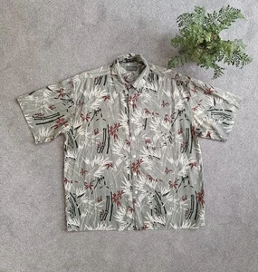 Van Heusen Vintage Men’s Washable Silk Cool Leaf Print Short Sleeve Shirt - L - Picture 1 of 8