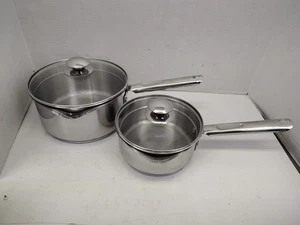 Wear Ever 2 Stück 3 Quart/1,5 Quart Doppelter Ausgießer Edelstahl Kochtöpfe - Bild 1 von 11