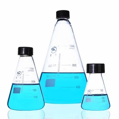 Chemistry Laboratory 50-1000ml glassware Erlenmeyer flask GL45 Bottles - Image 1 of 4