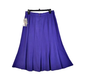 Allison Daley A-Line Midi Skirt Size 8 Ladies Purple Missy Spring Blossoms - Picture 1 of 12