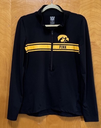 UNDERCOVER Maglione rosa Victorias Secret con 5th & Ocean Iowa Hawkeyes 1 2 zip taglia L