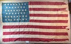 rare pattern Oklahoma 46 star WW1 WW2 USA US American 32”x52” Flag Vintage 28C23