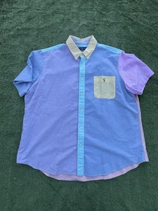Polo Ralph Lauren camicia uomo XXL vestibilità classica colorblock divertente Oxford pony bottone - Foto 1 di 5