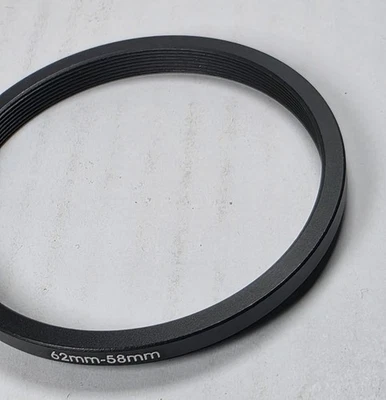62-58mm Step-Down Ring Metal Stepping 62mm Lens to 58mm Filter 62mm-58mm 62-58 - Image 1 of 4