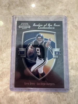 Drew Brees Rookie 2001 Playoff Contenders R.O.Y. Contenders #ROY7 San Diego Card - Image 1 of 4