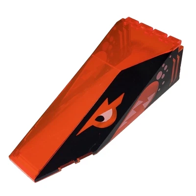 Lego Part 2507PB01 30058 Windscreen 10x4x2⅓ Canopy Translucent Neon Orange - Image 1 of 4