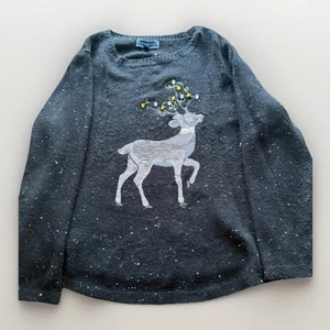 Karen Scott Size 1X Sweater Black Sequin Reindeer Holiday Lightweight - Picture 1 of 10