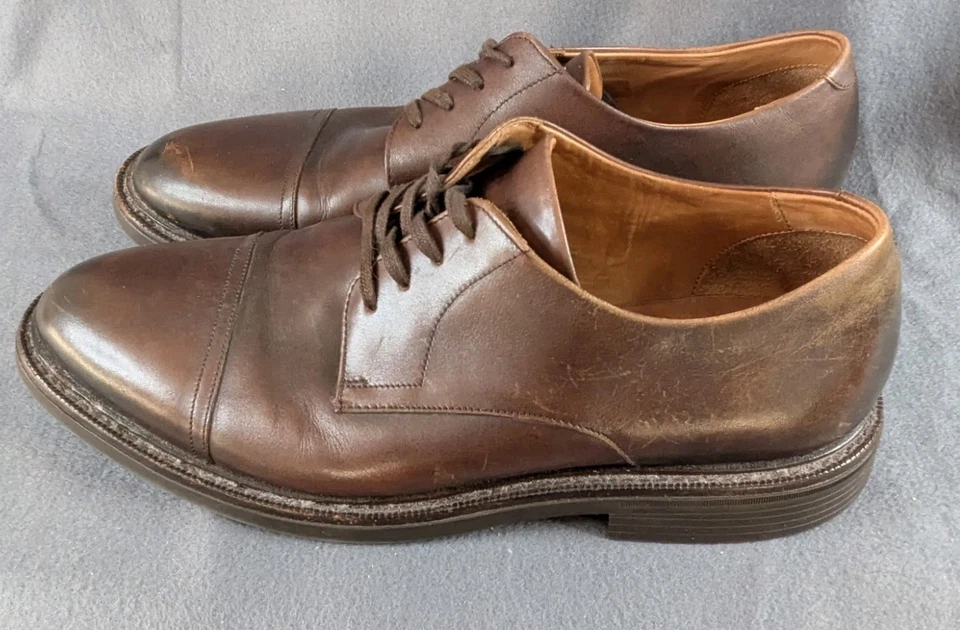 Sapato Oxford Polo Ralph Lauren Masculino Marrom Asher Captoe Couro EUA 10D S6 - Imagem 1 de 4