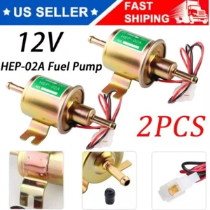 Inline Fuel Pump 12v Electric Transfer Low Pressure Gas Diesel Fuel Pump HEP-02A - Picture 1 of 12