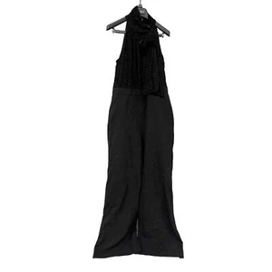 NWT Sz 8P Vince Camuto Formal Black Jumpsuit. Burnout Cheetah Print Top. - Picture 1 of 5
