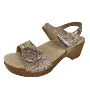 EU 37 Dansko Snakeskin Metallic Sonnet Sandals - Picture 1 of 7
