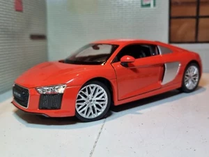 Audi R8 V10 2016 Orange Red 24065 Detailed Welly 1:24 Diecast Scale Model Car - Picture 1 of 11