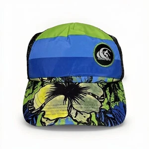 WAVE LIFE Surfer Beach Blue/Green/Yellow/Black Floral Mesh Trucker Snapback Hat - Picture 1 of 9