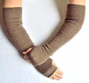 Handmade, knitted 100% cashmere arm warmers - Picture 1 of 4
