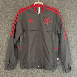 Men's Small Adidas Manchester United Icon Track Soccer Jacket 22-23 Black H63998 - Picture 1 of 16