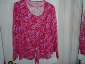 Belle Kim Gravel Tie Front Top & Tank Set Size XL - Picture 1 of 2