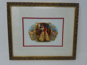 CIGAR BOX LABEL VINTAGE 1900s EMBOSSED GOLD LABEL FRAMED. - Picture 1 of 5