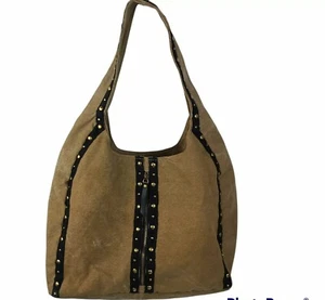 NUEVO SIN ETIQUETAS Bolso de Hombro Mona B Cartera Lona Bronceado Hobo Bolso NUEVO - Imagen 1 de 10